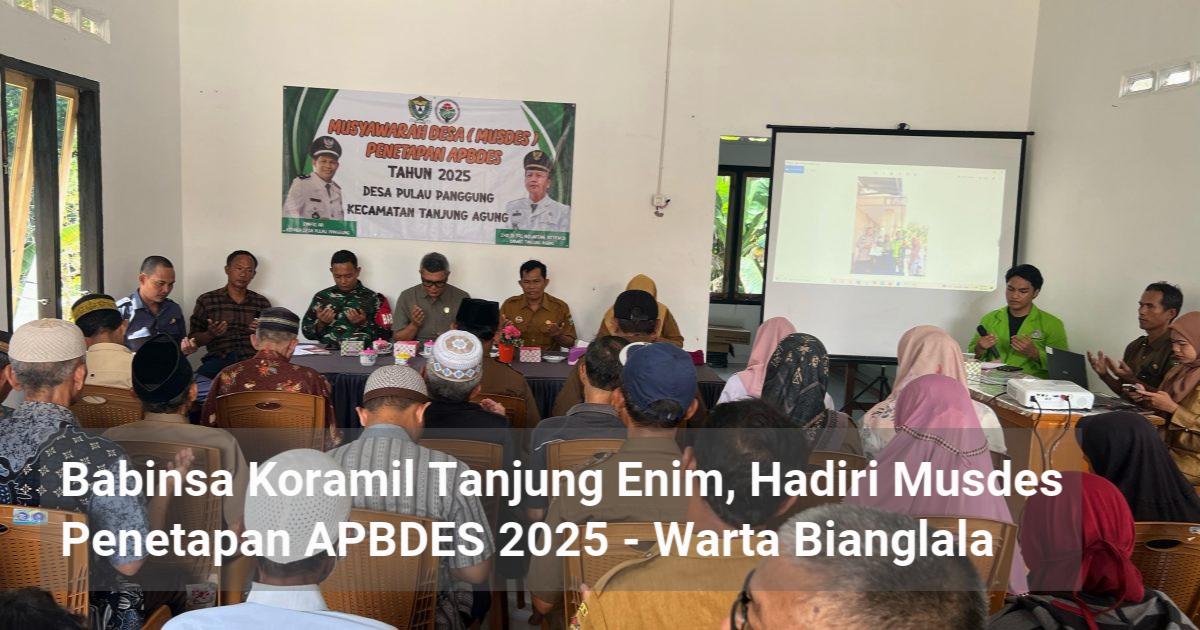 Babinsa Koramil Tanjung Enim Hadiri Musdes Penetapan Apbdes