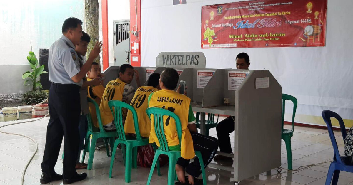 suasana layanan wartelsuspas di lapas lahat